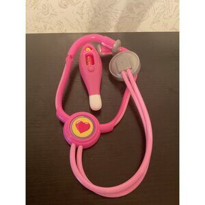 Pink Toy Doctors Nurse Stethoscope Thermometer Set For Kids - Pink & Grey
